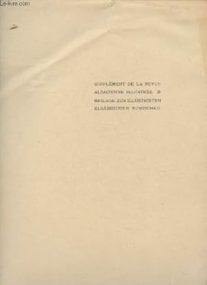 Imagen del vendedor de Supplment de la Revue Alsacienne illustre-Sommaire: Description de l'Alsace- Aus den memoiren meines urgrossvaters-Images macabres par Joseph Sattler- Le souffle de la mort par Anselme Laugel- etc. a la venta por Le-Livre