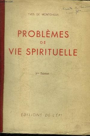 Bild des Verkufers fr Problmes de vie spirituelle zum Verkauf von Le-Livre
