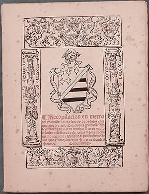 Bild des Verkufers fr Recopilacin en Metro del Bachiller Diego Snchez de Badajoz (Sevilla, 1554) zum Verkauf von AdLib[[er]]