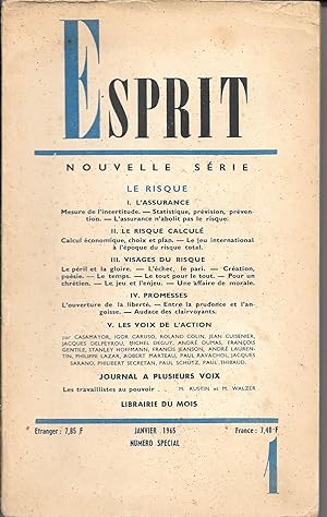 Revue Esprit (1965) - Numéro spécial "Le risque" (Assurances)