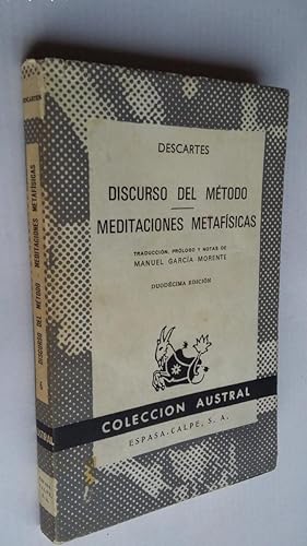 Bild des Verkufers fr Ren DESCARTES. DISCURSO DEL METODO. MEDITACIONES METAFISICAS. Coleccin Austral n 6. TDK505 zum Verkauf von TraperaDeKlaus