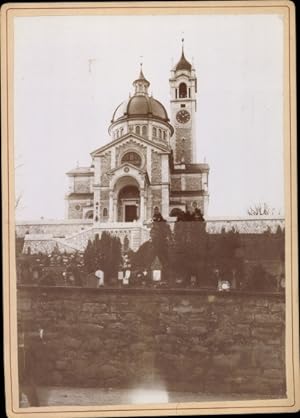 Kabinettfoto Zürich Schweiz, um 1880, Kirche Enge, Friedhof