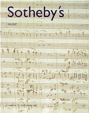Music (Auction Catalog, Sotheby's, London, December 7, 2001)