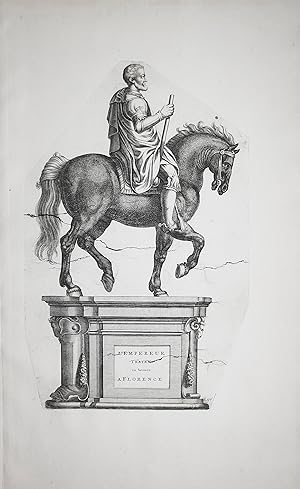 Bild des Verkufers fr L'Empereur Traien en bronze a Florence." - Firenze Florenz Henry IV (1553-1610) statue incisione acquaforte zum Verkauf von Antiquariat Steffen Vlkel GmbH