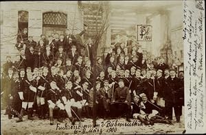 Studentika Foto Ansichtskarte / Postkarte Fuchsenbrennen der Bubenruthia 1900, Studenten
