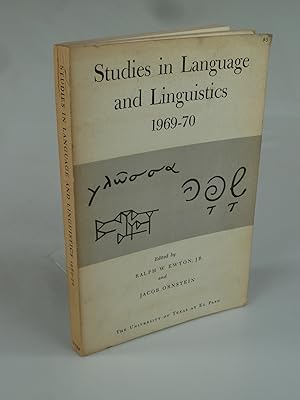 Bild des Verkufers fr Studies in Language and Linguistics 1969-70. zum Verkauf von Antiquariat Dorner