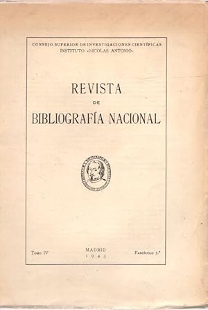 Imagen del vendedor de Revista de bibliografa nacional. Tomo IV. Fascculo 3 . a la venta por Librera Astarloa