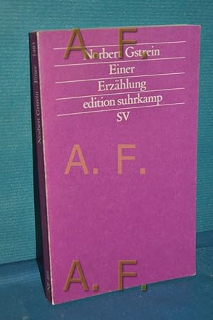Bild des Verkäufers für Einer : Erzählung Edition Suhrkamp , 1483 = N.F., Bd. 483 zum Verkauf von Antiquarische Fundgrube e.U.