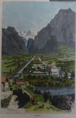 kolorierter Holzstich Landquart