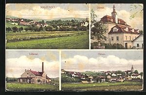 Ansichtskarte Nalzovice, Lihovar, Zámek, Clum