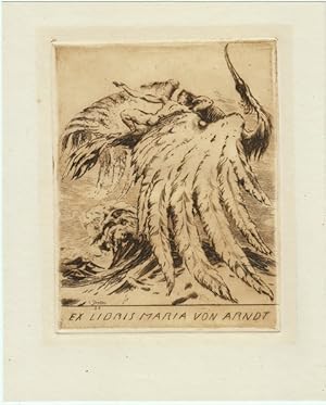 Imagen del vendedor de Ex Libris Maria von Arndt. Akt, auf Vogel liegend. a la venta por Antiquariat  Braun