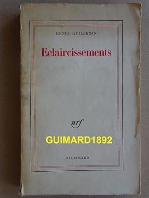 Seller image for claircissements for sale by Librairie Michel Giraud