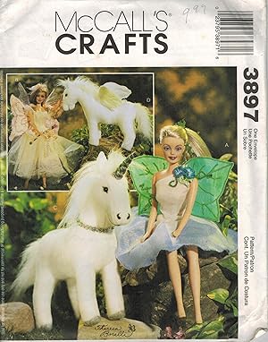 Bild des Verkufers fr McCall's Crafts Doll Pattern No. 3897 - Flower Fairy, Unicorn , Pegasus 9" Doll zum Verkauf von ! Turtle Creek Books  !