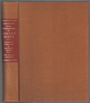 Bild des Verkufers fr A Checklist of the Correspondence of Edmund Burke zum Verkauf von Between the Covers-Rare Books, Inc. ABAA
