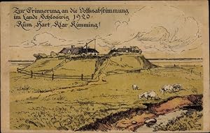 Künstler Ansichtskarte / Postkarte Zur Erinnerung an die Volksabstimmung im Lande Schleswig 1920,...