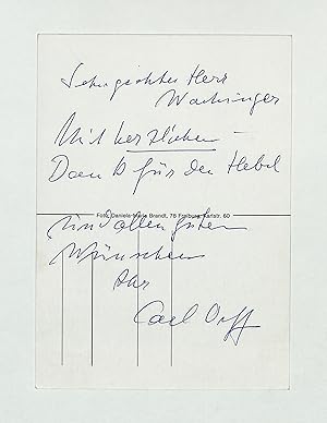 Immagine del venditore per Portrtpostkarte mit eigenh. rckseitiger Beschriftung. venduto da Eberhard Kstler Autographen&Bcher oHG