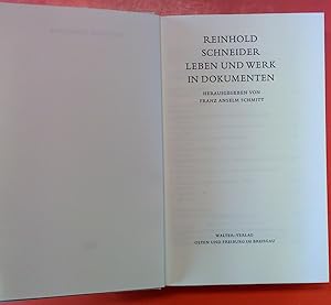 Bild des Verkufers fr Reinhold Schneider. Leben und Werk in Dokumenten zum Verkauf von biblion2