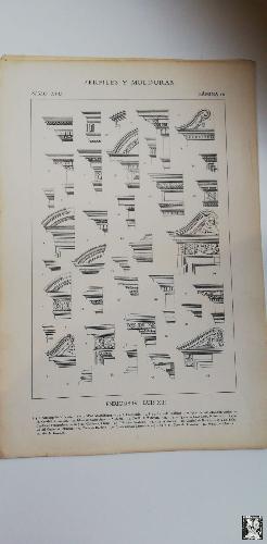 ANTIGUO GRABADO: ARQUITECTURA :PERFILES Y MOLDURAS SIGLO XVII (Enrique IV - Luis XIII ) Lámina 16...