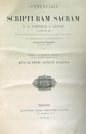 Commentaria in Scripturam Sacram R.P. Cornelii a lapide. Tomus Vigesimus Primus
