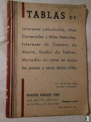 TABLA DE INTERESES CALCULADOS AÑOS COMERCIALES Y AÑOS NATURALES