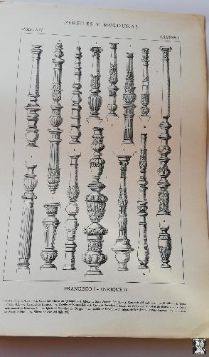 ANTIGUO GRABADO: ARQUITECTURA :PERFILES Y MOLDURAS SIGLO XVI (Francisco I- Enrique II) Lámina 8 E...