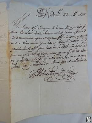 Antiguo Documento - Old Papier : CARTA A JOAQUIN DE OROQUIETA