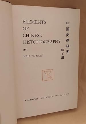 Immagine del venditore per ELEMENTS OF CHINESE HISTORIOGRAPHY (1955) venduto da Invito alla Lettura