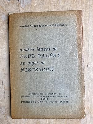 Quatre lettres de Paul Valéry au sujet de Nietzsche