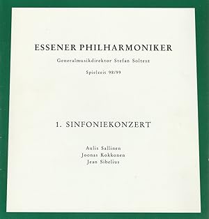 Imagen del vendedor de Programmheft ESSENER PHILHARMONIKER 1. SINFONIEKONZERT 24. und 25. September 1998 Spielzeit 1998 / 99 a la venta por Programmhefte24 Schauspiel und Musiktheater der letzten 150 Jahre