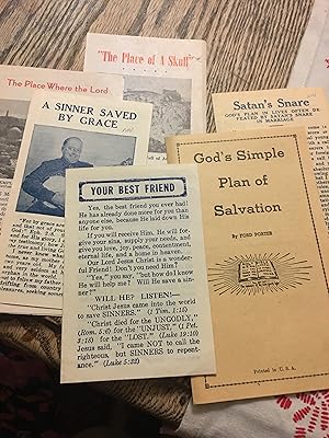 6 Small religious pamphlets. Sinner Saved. Satan etc