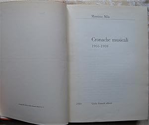 CRONACHE MUSICALI. 1955 1959.