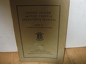 Rhode Island Motor Vehicle Operator's Manual Digest Of Operating Regulations 1939-1940