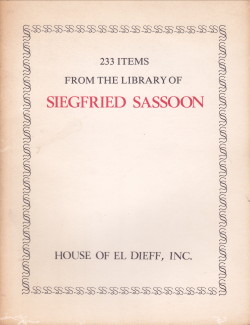 233 items from the library of Siegfried Sassoon