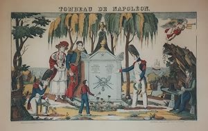 "TOMBEAU DE NAPOLÉON" / Imagerie d'Epinal originale entoilée / Gravure sur bois et coloriée au po...