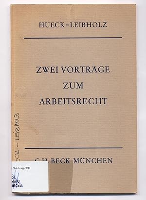 Image du vendeur pour Zwei Vortrge zum Arbeitsrecht Die Stellung der Arbeitnehmervertreter im Aufsichtsrat mis en vente par avelibro OHG