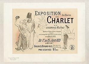 "EXPOSITION des OEUVRES de CHARLET" / Litho de Adolphe WILLETTE / Imp. CHAIX (1898) / Planche ori...