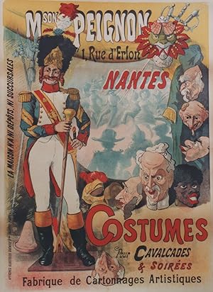 "COSTUMES MAISON PEIGNON NANTES" / Affiche originale entoilée / Litho AFFICHES ILLUSTRÉES GUENEUX...
