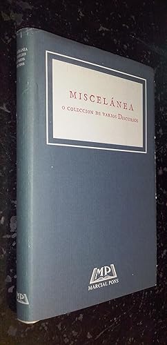Seller image for Miscelnea o coleccin de varios discursos. Facsmil de 1787 for sale by Librera La Candela