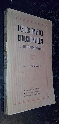 Seller image for Las doctrinas del derecho natural y las escuelas sucesivas. Manual especial for sale by Librera La Candela