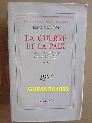 Image du vendeur pour La Guerre et la Paix Tome I mis en vente par Librairie Michel Giraud