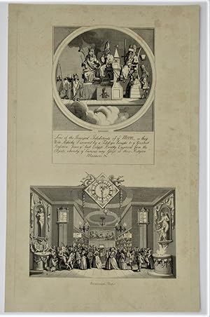 Royalty, Episcopy and Law, and Masquerade Ticket, after William Hogarth, original print c1800