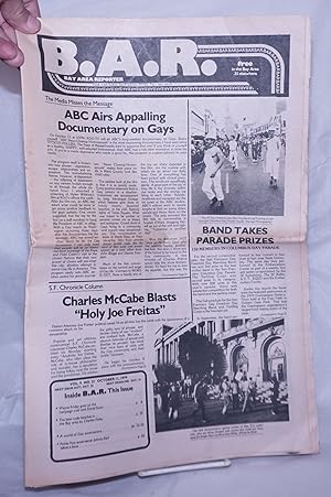 Bild des Verkufers fr B.A.R. Bay Area Reporter; vol. 9, #21, October 11, 1979; ABC Airs Appalling Documentary on Gays zum Verkauf von Bolerium Books Inc.