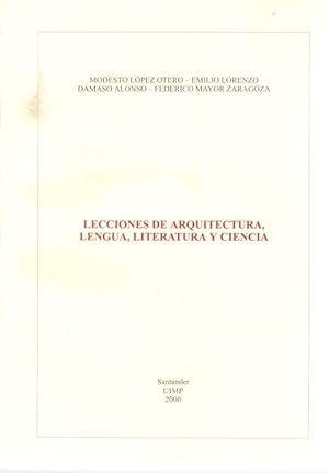 Bild des Verkufers fr Lecciones de arquitectura, lengua, literatura y ciencia . zum Verkauf von Librera Astarloa