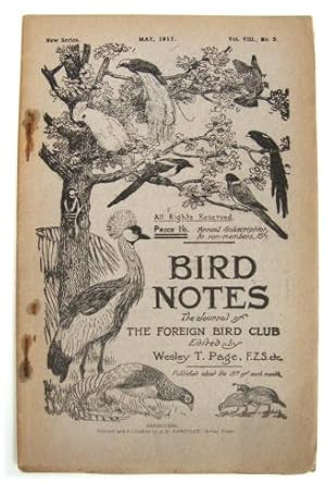 Imagen del vendedor de Bird Notes: The Journal of the Foreign Bird Club. Vol. VIII, no. 5 a la venta por PsychoBabel & Skoob Books