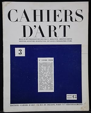 Seller image for Cahiers d'Art. Revue de Christian Zervos. 5. annee 1930, issue No. 3. for sale by Antiquariat  Braun