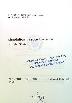 Imagen del vendedor de simulation in social science: Readings. a la venta por books4less (Versandantiquariat Petra Gros GmbH & Co. KG)