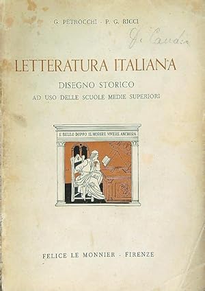 Seller image for Letteratura italiana. Disegno storico for sale by Librodifaccia