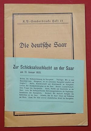 Bild des Verkufers fr Die deutsche Saar. zum Verkauf von Antiquariat Martin Barbian & Grund GbR