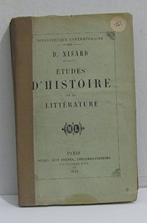 Seller image for tudes d'histoire et de littrature for sale by WeBuyBooks