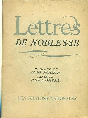Bild des Verkufers fr Lettres de noblesse zum Verkauf von Librodifaccia